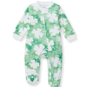 Burt's Bees Clover Green and White Footie